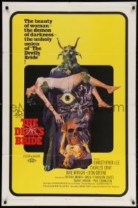 3t217 DEVIL'S BRIDE 1sh 1968 wild art, the union of the beauty of woman and the demon of darkness!