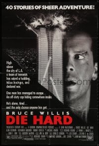 3t221 DIE HARD 1sh 1988 Bruce Willis vs twelve terrorists, action classic, no borders!