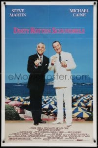 3t225 DIRTY ROTTEN SCOUNDRELS 1sh 1988 wacky Steve Martin & Michael Caine, directed by Frank Oz!