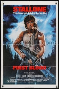 3t295 FIRST BLOOD 1sh 1982 artwork of Sylvester Stallone as John Rambo by Drew Struzan!