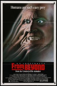 3t314 FROM BEYOND 1sh 1986 H.P. Lovecraft, wild sci-fi horror image, humans are such easy prey!