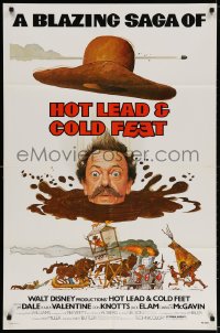 3t402 HOT LEAD & COLD FEET 1sh 1978 Disney, wacky art of Don Knotts in mud from the neck down!
