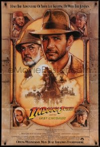 3t430 INDIANA JONES & THE LAST CRUSADE int'l advance 1sh 1989 art of Ford & Connery by Drew!