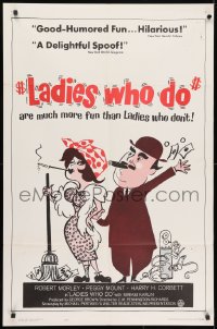 3t488 LADIES WHO DO 1sh 1963 Robert Morley knows they are more fun than ladies who don't, wacky art!