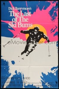 3t500 LAST OF THE SKI BUMS 1sh 1969 great image of man skiing down mountain on fresh powder!