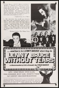 3t506 LENNY BRUCE WITHOUT TEARS 1sh 1975 documentary great American satirist!