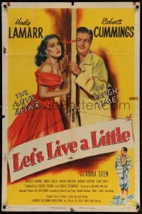 3t508 LET'S LIVE A LITTLE 1sh 1948 pretty Hedy Lamarr & bewildered Robert Cummings!
