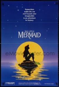 3t515 LITTLE MERMAID teaser DS 1sh 1989 Disney, great art of Ariel in moonlight by Morrison/Patton!