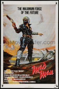 3t537 MAD MAX 1sh R1983 art of wasteland cop Mel Gibson, George Miller Australian action classic!