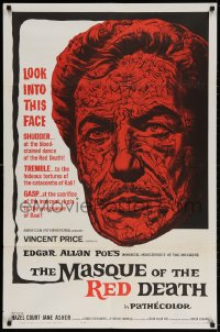 3t559 MASQUE OF THE RED DEATH 1sh 1964 cool montage art of Vincent Price by Reynold Brown!