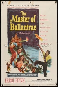 3t560 MASTER OF BALLANTRAE 1sh 1953 Errol Flynn, Scotland, from Robert Louis Stevenson story!