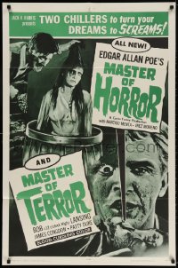 3t561 MASTER OF HORROR/4D MAN 1sh 1965 wild horror artwork, turn your dreams to screams!