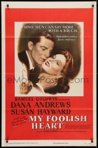 3t592 MY FOOLISH HEART 1sh 1950 Susan Hayward & Dana Andrews, based on J.D. Salinger story!