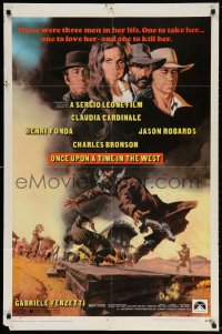 3t633 ONCE UPON A TIME IN THE WEST 1sh 1969 Sergio Leone, Cardinale, Fonda, Bronson, Robards!