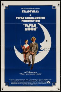 3t648 PAPER MOON 1sh 1973 great image of smoking Tatum O'Neal with dad Ryan O'Neal!