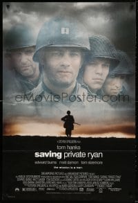 3t741 SAVING PRIVATE RYAN 1sh 1998 Spielberg, cast image of Tom Hanks, Tom Sizemore, Matt Damon!