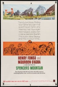 3t792 SPENCER'S MOUNTAIN 1sh 1963 Henry Fonda, Maureen O'Hara, like Hamner's Waltons!