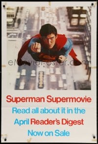 3t834 SUPERMAN 1sh 1978 Reeve as D.C. Comics' famous super hero, Reader's Digest promotion, rare!