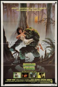3t840 SWAMP THING NSS style 1sh 1982 Wes Craven, Hescox art of him holding sexy Adrienne Barbeau!