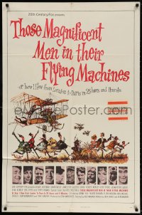 3t868 THOSE MAGNIFICENT MEN IN THEIR FLYING MACHINES 1sh 1965 great Searle art of early airplane!