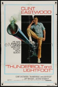 3t875 THUNDERBOLT & LIGHTFOOT style C 1sh 1974 art of Clint Eastwood with HUGE gun by McGinnis!