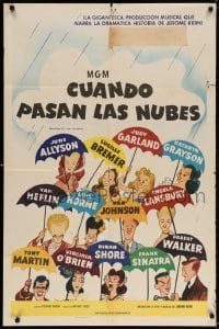 3t881 TILL THE CLOUDS ROLL BY Spanish/US 1sh R1962 art of 13 all-stars with umbrellas by Al Hirschfeld!