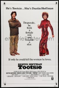 3t892 TOOTSIE int'l 1sh 1982 great duo image of cross-dressing Dustin Hoffman as himself & in drag!