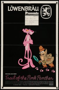 3t901 TRAIL OF THE PINK PANTHER advance 1sh 1982 Peter Sellers, Blake Edwards, ultra-rare Lowenbrau!