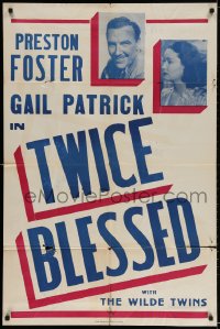 3t911 TWICE BLESSED special 1sh 1945 all text, promoting the Wilde Twins Lee & Lyn!