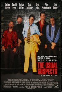 3t925 USUAL SUSPECTS 1sh 1995 Kevin Spacey covering watch, Baldwin, Byrne, Palminteri, Singer!