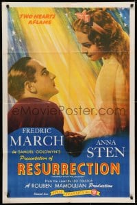 3t952 WE LIVE AGAIN 1sh R1944 Anna Sten, Fredric March, Jane Baxter, Resurrection!