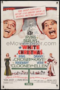 3t963 WHITE CHRISTMAS 1sh R1961 Bing Crosby, Danny Kaye, Clooney, Vera-Ellen, musical classic!