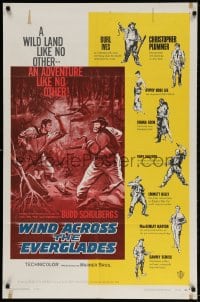 3t970 WIND ACROSS THE EVERGLADES 1sh 1958 Burl Ives, written by Budd Schulberg, Nicholas Ray!