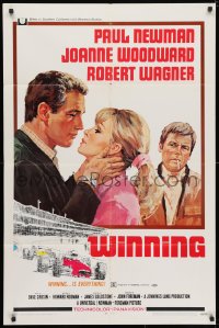 3t971 WINNING 1sh 1969 Paul Newman, Joanne Woodward, Indy car racing art by Howard Terpning!