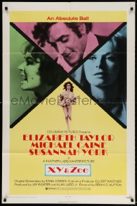 3t985 X Y & ZEE 1sh 1971 Elizabeth Taylor, Michael Caine, Susannah York, Zee & Co.