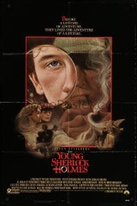 3t993 YOUNG SHERLOCK HOLMES 1sh 1985 Steven Spielberg, Nicholas Rowe, really cool detective art!