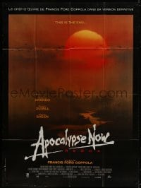 3w464 APOCALYPSE NOW French 1p R2001 Francis Ford Coppola, Bob Peak art of choppers over river!