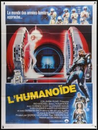 3w697 HUMANOID French 1p 1979 art of Richard Kiel in space suit, wacky Italian Star Wars rip-off!