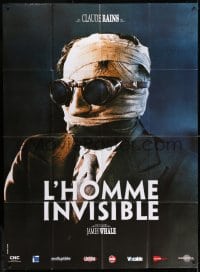 3w717 INVISIBLE MAN French 1p R2000s James Whale, H.G. Wells, wonderful different image!