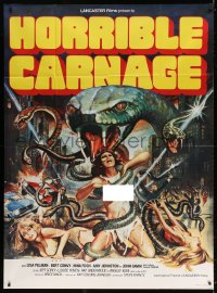 3w723 JENNIFER French 1p 1978 Landi & Tealdi art of giant monsters & naked girls, Horror Carnage!