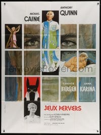 3w779 MAGUS French 1p 1969 Caine, Anthony Quinn, Candice Bergen, Karina, different Tealdi art!