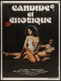 3w781 MAN FOR SALE French 1p 1978 full-length nearly naked Lilli Carati & Mircha Carven!