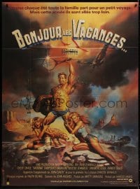 3w822 NATIONAL LAMPOON'S VACATION French 1p 1983 art of Chevy Chase, Brinkley & D'Angelo by Vallejo