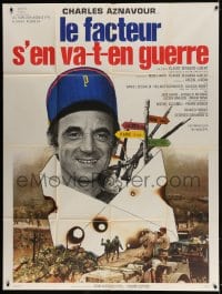 3w864 POSTMAN GOES TO WAR French 1p 1966 Le facteur s'en va-t-en guerre, Charles Aznavour
