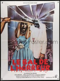 3w872 PROM NIGHT French 1p 1980 Jamie Lee Curtis, cool different horror art by Grello!