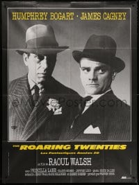 3w890 ROARING TWENTIES French 1p R1970s different portrait of James Cagney & Humphrey Bogart!