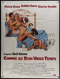 3w905 SEEMS LIKE OLD TIMES French 1p 1981 Tanenbaum art of Chevy Chase, Goldie Hawn & Charles Grodin
