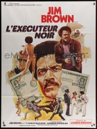 3w915 SLAUGHTER'S BIG RIPOFF French 1p 1974 the mob put the finger on BAD Jim Brown, Akimoto art!