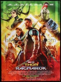 3w940 THOR RAGNAROK advance French 1p 2017 Chris Hemsworth in the title role, cool cast montage!