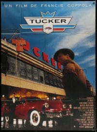 3w954 TUCKER: THE MAN & HIS DREAM French 1p 1988 Coppola, different image of Jeff Bridges & car!